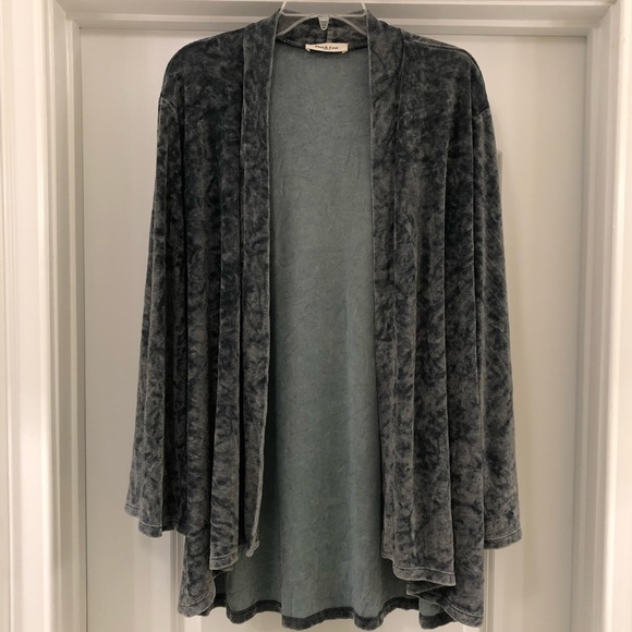 Crushed Velvet Open Front Cardigan by Peach Love Like New Condition Size L - Picture 1 of 6